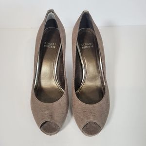 Stuart Weitzman Brown Peep Toe Heel 7.5